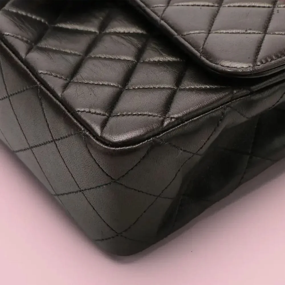 Chanel Vintage Brown Quilted Lambskin Top Handle Medium Flap Bag - Picture 5 of 8